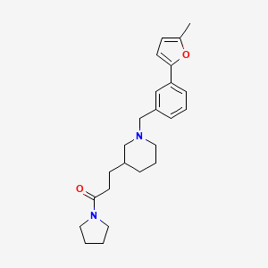 molecular formula C24H32N2O2 B6065169 1-[3-(5-methyl-2-furyl)benzyl]-3-[3-oxo-3-(1-pyrrolidinyl)propyl]piperidine 