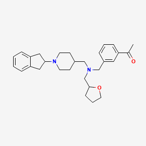 molecular formula C29H38N2O2 B6065181 1-(3-{[{[1-(2,3-dihydro-1H-inden-2-yl)-4-piperidinyl]methyl}(tetrahydro-2-furanylmethyl)amino]methyl}phenyl)ethanone 