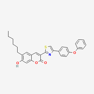 6-hexyl-7-hydroxy-3-[4-(4-phenoxyphenyl)-1,3-thiazol-2-yl]-2H-chromen-2-one