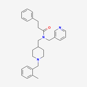 N-{[1-(2-methylbenzyl)-4-piperidinyl]methyl}-3-phenyl-N-(3-pyridinylmethyl)propanamide