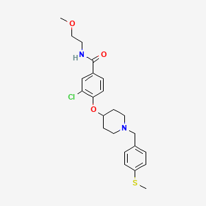 molecular formula C23H29ClN2O3S B6065252 3-chloro-N-(2-methoxyethyl)-4-({1-[4-(methylthio)benzyl]-4-piperidinyl}oxy)benzamide 