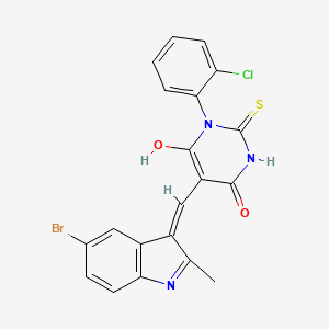 5-[(5-bromo-2-methyl-1H-indol-3-yl)methylene]-1-(2-chlorophenyl)-2-thioxodihydro-4,6(1H,5H)-pyrimidinedione