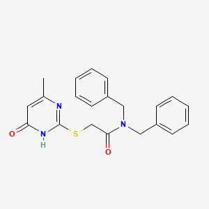 molecular formula C21H21N3O2S B6065327 N,N-dibenzyl-2-[(4-methyl-6-oxo-1,6-dihydro-2-pyrimidinyl)thio]acetamide 