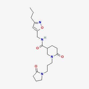 6-oxo-1-[3-(2-oxo-1-pyrrolidinyl)propyl]-N-[(3-propyl-5-isoxazolyl)methyl]-3-piperidinecarboxamide