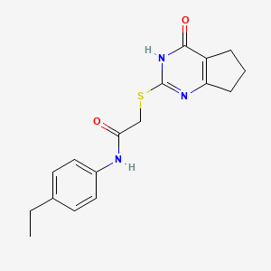 molecular formula C17H19N3O2S B6065361 N-(4-ethylphenyl)-2-[(4-oxo-4,5,6,7-tetrahydro-3H-cyclopenta[d]pyrimidin-2-yl)thio]acetamide 