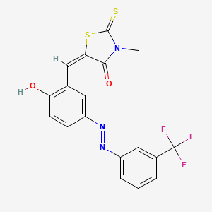 5-(2-hydroxy-5-{[3-(trifluoromethyl)phenyl]diazenyl}benzylidene)-3-methyl-2-thioxo-1,3-thiazolidin-4-one