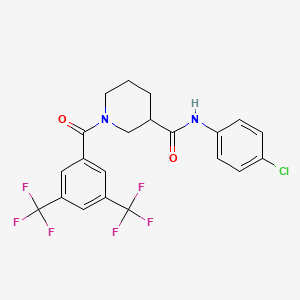molecular formula C21H17ClF6N2O2 B606537 1-[3,5-双(三氟甲基)苯甲酰基]-N-(4-氯苯基)哌啶-3-甲酰胺 CAS No. 1207113-88-9