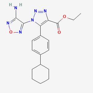 ethyl 1-(4-amino-1,2,5-oxadiazol-3-yl)-5-(4-cyclohexylphenyl)-1H-1,2,3-triazole-4-carboxylate