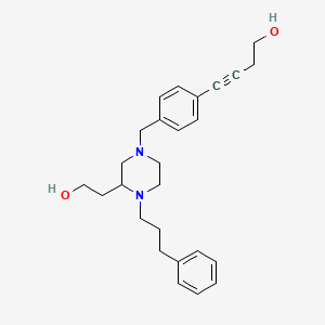 4-(4-{[3-(2-hydroxyethyl)-4-(3-phenylpropyl)-1-piperazinyl]methyl}phenyl)-3-butyn-1-ol