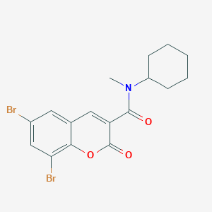 molecular formula C17H17Br2NO3 B6065430 6,8-dibromo-N-cyclohexyl-N-methyl-2-oxo-2H-chromene-3-carboxamide 