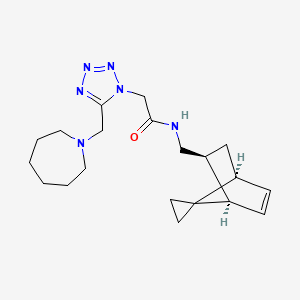 2-[5-(azepan-1-ylmethyl)tetrazol-1-yl]-N-[[(1R,2S,4S)-spiro[bicyclo[2.2.1]hept-5-ene-7,1'-cyclopropane]-2-yl]methyl]acetamide