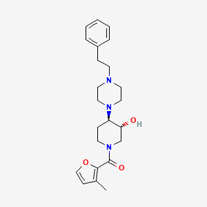 molecular formula C23H31N3O3 B6065438 (3R*,4R*)-1-(3-methyl-2-furoyl)-4-[4-(2-phenylethyl)-1-piperazinyl]-3-piperidinol 