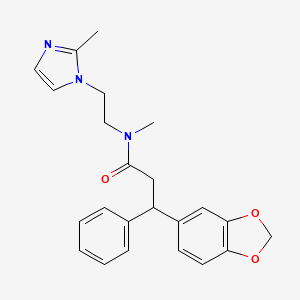 3-(1,3-benzodioxol-5-yl)-N-methyl-N-[2-(2-methyl-1H-imidazol-1-yl)ethyl]-3-phenylpropanamide