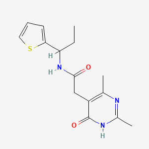 2-(2,4-dimethyl-6-oxo-1,6-dihydropyrimidin-5-yl)-N-[1-(2-thienyl)propyl]acetamide