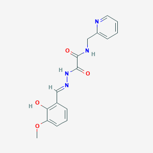 N'-[(E)-(2-hydroxy-3-methoxyphenyl)methylideneamino]-N-(pyridin-2-ylmethyl)oxamide