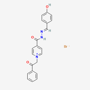 4-{[2-(4-hydroxybenzylidene)hydrazino]carbonyl}-1-(2-oxo-2-phenylethyl)pyridinium bromide