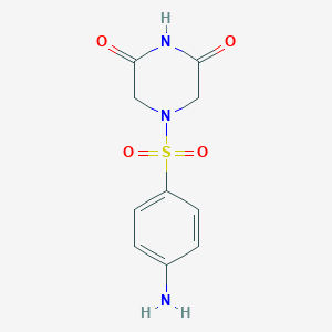 molecular formula C10H11N3O4S B060655 4-[(4-Aminophenyl)sulfonyl]piperazine-2,6-dione CAS No. 175136-48-8