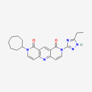 molecular formula C22H24N6O2 B6065520 2-cycloheptyl-8-(3-ethyl-1H-1,2,4-triazol-5-yl)pyrido[4,3-b]-1,6-naphthyridine-1,9(2H,8H)-dione 