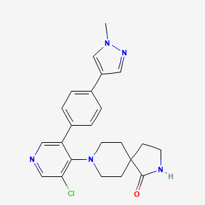 molecular formula C23H24ClN5O B606553 8-(3-chloro-5-(4-(1-methyl-1H-pyrazol-4-yl)phenyl)pyridin-4-yl)-2,8-二氮杂螺[4.5]癸-1-酮 CAS No. 1661839-45-7