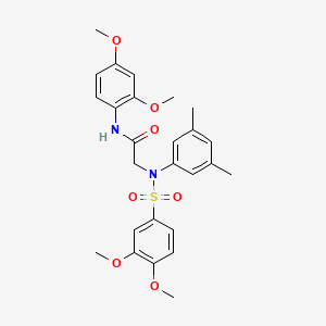 molecular formula C26H30N2O7S B6065536 N~1~-(2,4-dimethoxyphenyl)-N~2~-[(3,4-dimethoxyphenyl)sulfonyl]-N~2~-(3,5-dimethylphenyl)glycinamide 