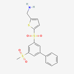 molecular formula C18H17NO4S3 B606556 磺酰基）-噻吩 CAS No. 2126134-01-6