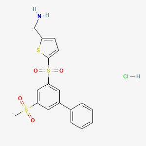 molecular formula C18H18ClNO4S3 B606557 CCT365623盐酸盐 CAS No. 2126136-98-7