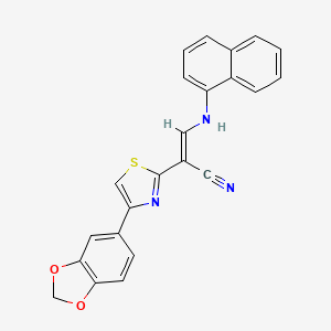 molecular formula C23H15N3O2S B6065619 2-[4-(1,3-benzodioxol-5-yl)-1,3-thiazol-2-yl]-3-(1-naphthylamino)acrylonitrile 