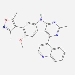 B606564 7-(3,5-Dimethyl-1,2-Oxazol-4-Yl)-6-Methoxy-2-Methyl-4-(Quinolin-4-Yl)-9h-Pyrimido[4,5-B]indole CAS No. 1627716-22-6