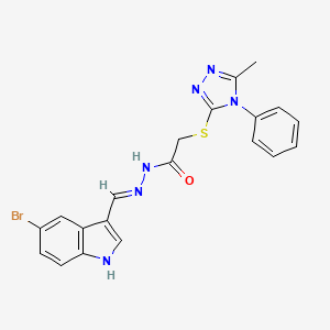 N-[(E)-(5-bromo-1H-indol-3-yl)methylideneamino]-2-[(5-methyl-4-phenyl-1,2,4-triazol-3-yl)sulfanyl]acetamide