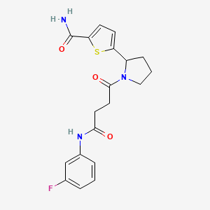 5-[1-[4-(3-Fluoroanilino)-4-oxobutanoyl]pyrrolidin-2-yl]thiophene-2-carboxamide