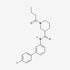 molecular formula C22H25FN2O2 B6065698 1-butyryl-N-(4'-fluoro-3-biphenylyl)-3-piperidinecarboxamide 