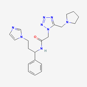 molecular formula C20H26N8O B6065740 N-[3-(1H-imidazol-1-yl)-1-phenylpropyl]-2-[5-(1-pyrrolidinylmethyl)-1H-tetrazol-1-yl]acetamide 