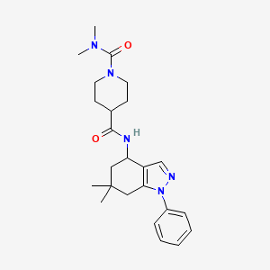 molecular formula C24H33N5O2 B6065794 N~4~-(6,6-dimethyl-1-phenyl-4,5,6,7-tetrahydro-1H-indazol-4-yl)-N~1~,N~1~-dimethyl-1,4-piperidinedicarboxamide 