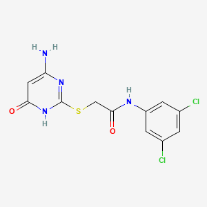 molecular formula C12H10Cl2N4O2S B6065827 2-[(4-amino-6-oxo-1,6-dihydro-2-pyrimidinyl)thio]-N-(3,5-dichlorophenyl)acetamide 