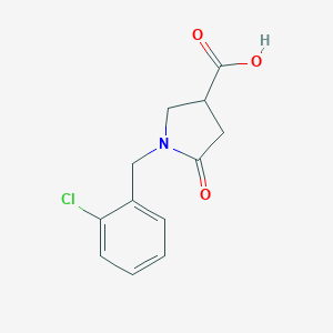 molecular formula C12H12ClNO3 B060659 1-(2-Chlorobenzyl)-5-oxopyrrolidine-3-carboxylic acid CAS No. 175205-45-5