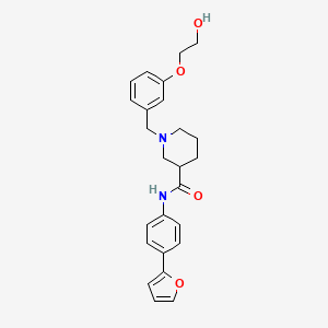 molecular formula C25H28N2O4 B6065905 N-[4-(2-furyl)phenyl]-1-[3-(2-hydroxyethoxy)benzyl]-3-piperidinecarboxamide 