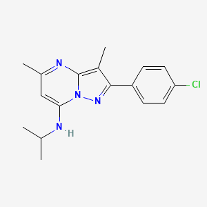 2-(4-chlorophenyl)-3,5-dimethyl-N-(propan-2-yl)pyrazolo[1,5-a]pyrimidin-7-amine