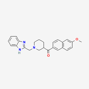 molecular formula C25H25N3O2 B6065951 [1-(1H-benzimidazol-2-ylmethyl)-3-piperidinyl](6-methoxy-2-naphthyl)methanone 