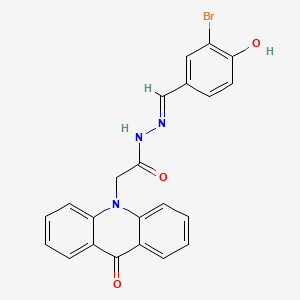 molecular formula C22H16BrN3O3 B606596 N'-(3-溴-4-羟基亚苄基)-2-(9-氧代-10(9H)-吖啶基)乙酰肼 CAS No. 331749-88-3