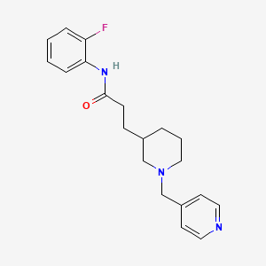 molecular formula C20H24FN3O B6065963 N-(2-fluorophenyl)-3-[1-(4-pyridinylmethyl)-3-piperidinyl]propanamide 