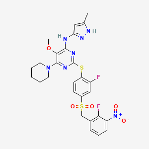 molecular formula C27H27F2N7O5S2 B606598 中心体酮-B CAS No. 1798871-31-4