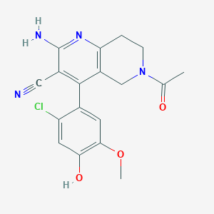 6-acetyl-2-amino-4-(2-chloro-4-hydroxy-5-methoxyphenyl)-5,6,7,8-tetrahydro-1,6-naphthyridine-3-carbonitrile