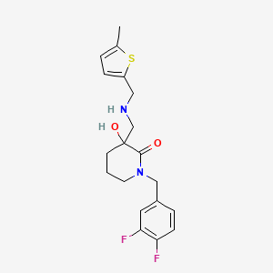 1-(3,4-difluorobenzyl)-3-hydroxy-3-({[(5-methyl-2-thienyl)methyl]amino}methyl)-2-piperidinone