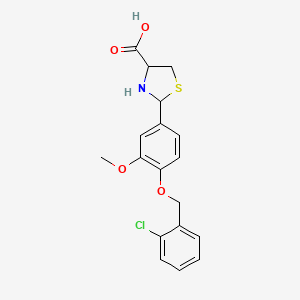 molecular formula C18H18ClNO4S B6066008 2-{4-[(2-chlorobenzyl)oxy]-3-methoxyphenyl}-1,3-thiazolidine-4-carboxylic acid 