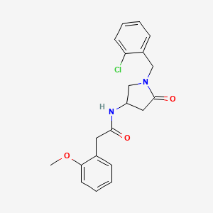 molecular formula C20H21ClN2O3 B6066020 N-[1-(2-chlorobenzyl)-5-oxo-3-pyrrolidinyl]-2-(2-methoxyphenyl)acetamide 