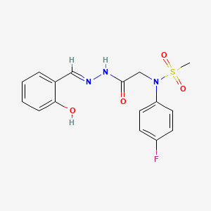 N-(4-fluorophenyl)-N-{2-[2-(2-hydroxybenzylidene)hydrazino]-2-oxoethyl}methanesulfonamide