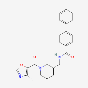 molecular formula C24H25N3O3 B6066042 N-({1-[(4-methyl-1,3-oxazol-5-yl)carbonyl]-3-piperidinyl}methyl)-4-biphenylcarboxamide 