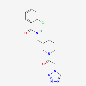 molecular formula C16H19ClN6O2 B6066057 2-chloro-N-{[1-(1H-tetrazol-1-ylacetyl)-3-piperidinyl]methyl}benzamide 