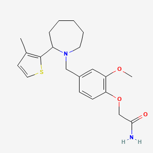 2-(2-methoxy-4-{[2-(3-methyl-2-thienyl)-1-azepanyl]methyl}phenoxy)acetamide