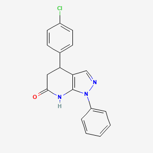 molecular formula C18H14ClN3O B6066065 4-(4-chlorophenyl)-1-phenyl-1,4,5,7-tetrahydro-6H-pyrazolo[3,4-b]pyridin-6-one 